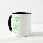 Anpassbare Neon Halloween - Green Pumpkin Design Tasse (Vorderseite Links)