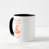 Anpassbare Neon Halloween - Orange Hexenhut Tasse (Vorderseite Links)