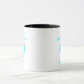 Anpassbare Neon Halloween Tasse - Cyan Bat Design (Zentrum)