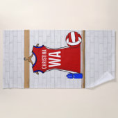 Anpassbare Netball-Uniform Strandtuch (Vorderseite)