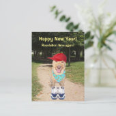 Anpassbare Neujahrsentschließung des Hundes Feiertagspostkarte (Stehend Vorderseite)