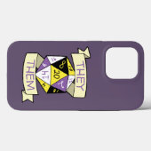 Anpassbare nichtbinäre Tablette D20 Pronoun Dice Case-Mate iPhone Hülle (Rückseite (Horizontal))