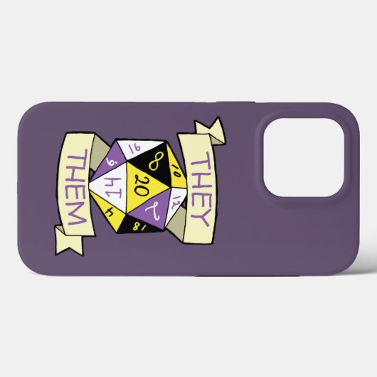 Anpassbare nichtbinäre Tablette D20 Pronoun Dice Case-Mate iPhone Hülle (Rückseite (Horizontal))