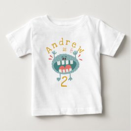 Anpassbare Niedliche Aquamarine Monster Baby T-shirt