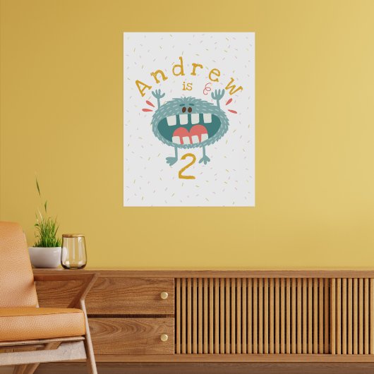 Anpassbare Niedliche Aquamarine Monster Poster (Wohnzimmer 2)