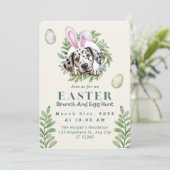 Anpassbare Niedliche Dalmatiner Osterzeit Einladung (Stehend Vorderseite)