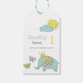 Anpassbare Niedliche Elefanten und Schmetterlinge Geschenkanhänger