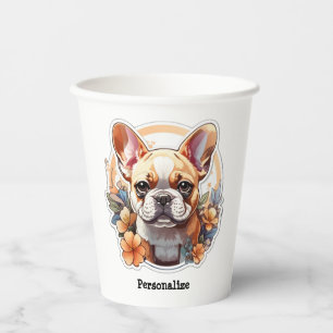 Anpassbare Niedliche Frenchie Pappbecher