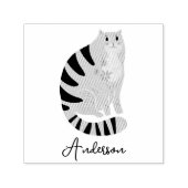 Anpassbare Niedliche Lächelkatze Permastempel (Design)