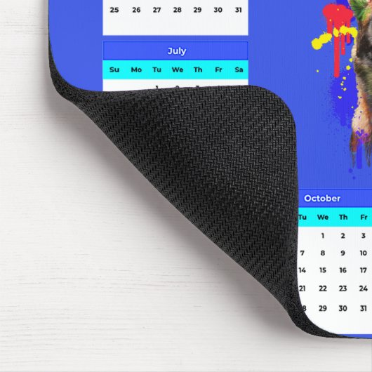 Anpassbare Niedliche Malinois-Dog-Kalender Mousepad (Ecke)