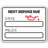 Anpassbare Niedliche Ölwechsel-Erinnerung Ölwechse Aufkleber (Vorderseite)