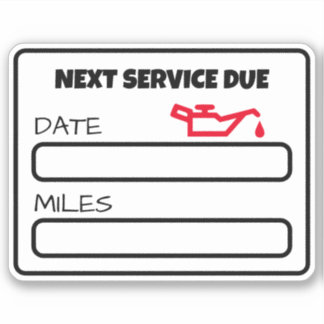 Anpassbare Niedliche Ölwechsel-Erinnerung Ölwechse Aufkleber