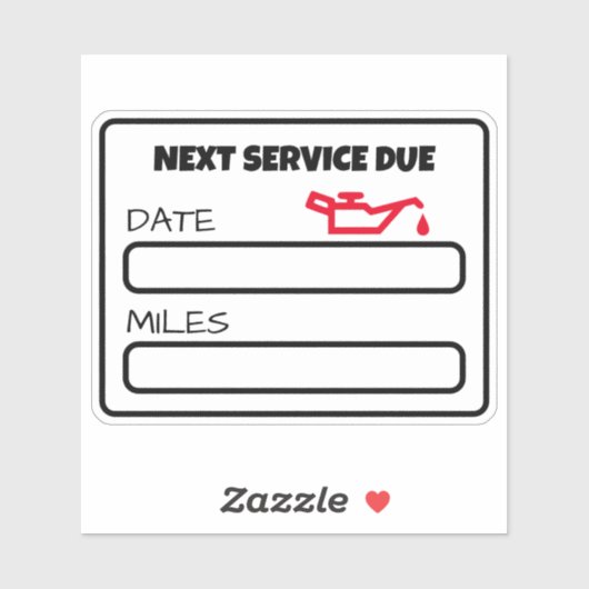 Anpassbare Niedliche Ölwechsel-Erinnerung Ölwechse Aufkleber (Blatt)