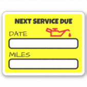 Anpassbare Niedliche Ölwechsel-Erinnerung Ölwechse Aufkleber (Vorderseite)