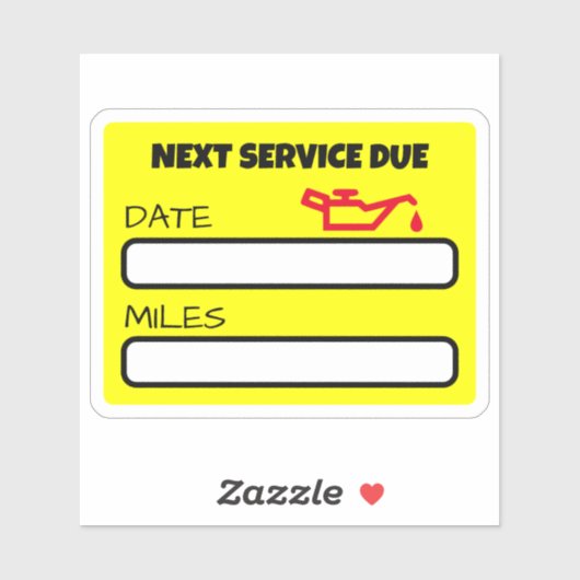 Anpassbare Niedliche Ölwechsel-Erinnerung Ölwechse Aufkleber (Blatt)