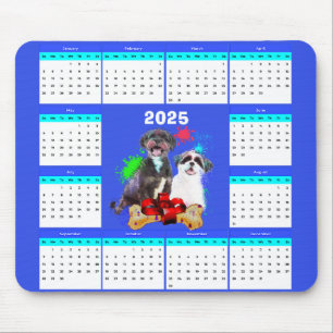 Anpassbare Niedliche Shih Tzu Dog-Kalender Mousepad