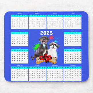 Anpassbare Niedliche Shih Tzu Dog-Kalender Mousepad