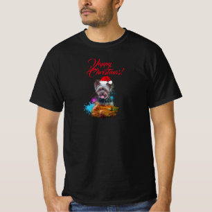 Anpassbare Niedliche Yorkie Dog Yappy Weihnachten T-Shirt