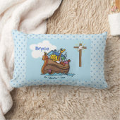 Anpassbare Noah's Ark Baby Taufe, Boy Blue Lendenkissen (Decke)