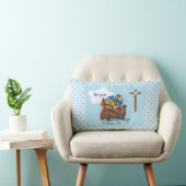 Anpassbare Noah's Ark Baby Taufe, Boy Blue Lendenkissen (Stuhl )