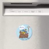 Anpassbare Noah's Ark Baby Taufe, Boy Blue Magnet (In Situ (Geschirrspüler))