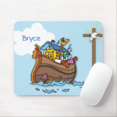 Anpassbare Noah's Ark Baby Taufe, Boy Blue Mousepad (Mit Mouse)