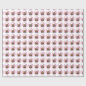 Anpassbare Noahs Ark Baby Taufe, Girl Pink Geschenkpapier (Flach)