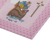 Anpassbare Noahs Ark Baby Taufe, Girl Pink Schneidebrett (Ecke)