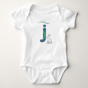 Anpassbare Nördliche-Lichter-Buchstabe-J-Jackrabbi Baby Strampler