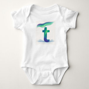 Anpassbare Nordlichter Buchstabe T Tundra Baby Strampler