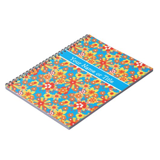 Anpassbare Notebook- oder Journal-, Ditsy-Blume Notizblock (Linke Seite)