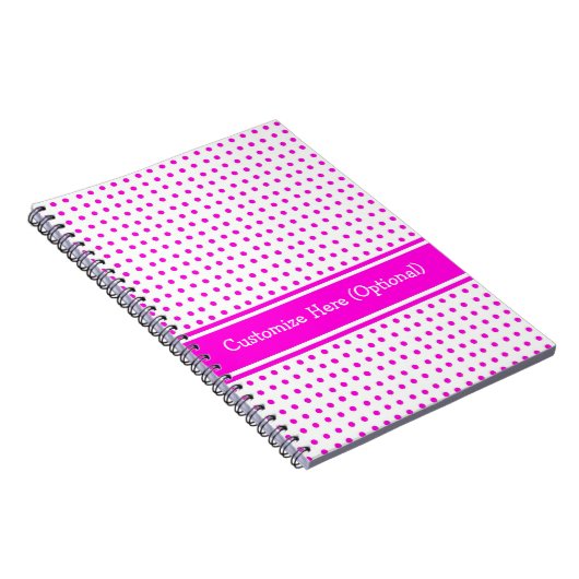 Anpassbare Notebook-, rosa Polka-Punkte Notizblock (Rechte Seite)