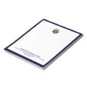 Anpassbare Notepad mit Navy Frame und Gold Logo Notizblock (Rotiert)