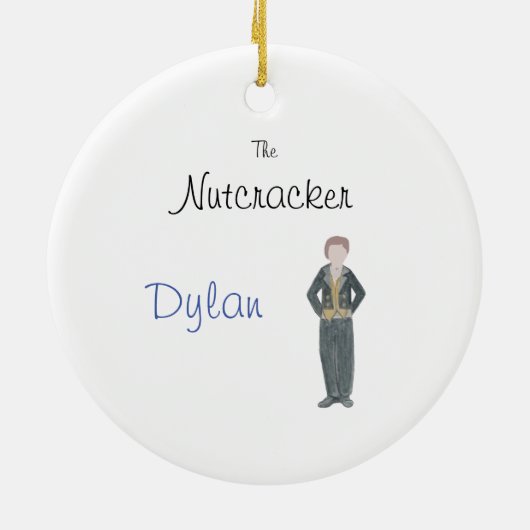 Anpassbare Nutcracker Party Boy/Fritz/Party Vater Keramik Ornament (Hinten)