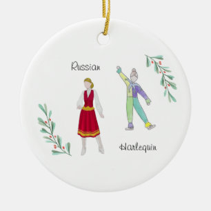 Anpassbare Nutcracker-Russe/Kolumine Keramik Ornament