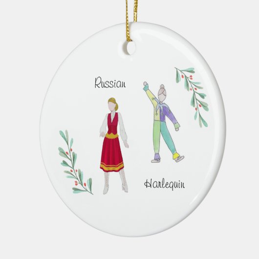 Anpassbare Nutcracker-Russe/Kolumine Keramik Ornament (Links)