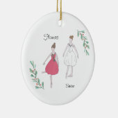 Anpassbare Nutcracker-Schnee/Blume Keramik Ornament (Rechts)