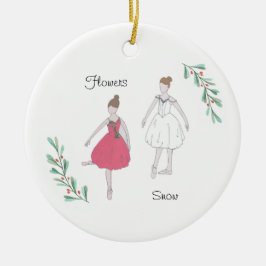 Anpassbare Nutcracker-Schnee/Blume Keramik Ornament