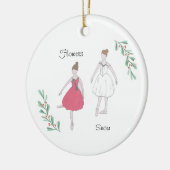 Anpassbare Nutcracker-Schnee/Blume Keramik Ornament (Links)