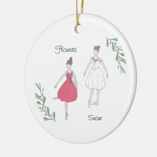 Anpassbare Nutcracker-Schnee/Blume Keramik Ornament (Links)