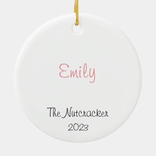 Anpassbare Nutcracker-Schnee/Blume Keramik Ornament (Hinten)