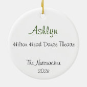 Anpassbare Nutcracker-Soldat/Party-Girl Keramik Ornament (Hinten)