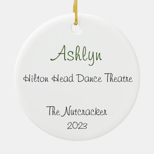 Anpassbare Nutcracker-Soldat/Party-Girl Keramik Ornament (Hinten)