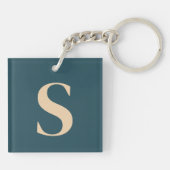 Anpassbare Ocelot Kitty Cat & Matisse Blätter Schlüsselanhänger (Rückseite)