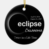 Anpassbare Oklahoma Solar Eclipse 2017 2024 Keramik Ornament (Vorne)