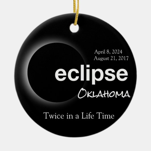Anpassbare Oklahoma Solar Eclipse 2017 2024 Keramik Ornament (Vorne)