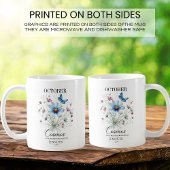 Anpassbare Oktober-Geburtstags-Cosmos-Blume Kaffeetasse