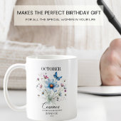 Anpassbare Oktober-Geburtstags-Cosmos-Blume Kaffeetasse