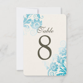 Anpassbare Ombre Aquamarin Tischnummer Cards