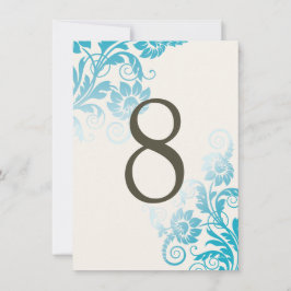 Anpassbare Ombre Aquamarin Tischnummer Cards